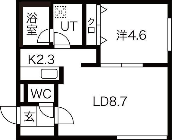 LA CIEL発寒(1LDK/4階)の間取り写真