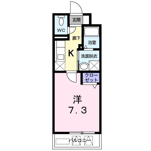 グレイス フローラ(1K/1階)の間取り写真