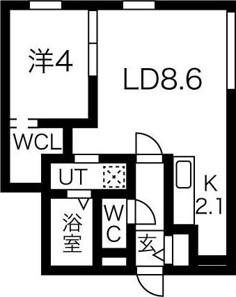WHITE COURT(1LDK/2階)の間取り写真