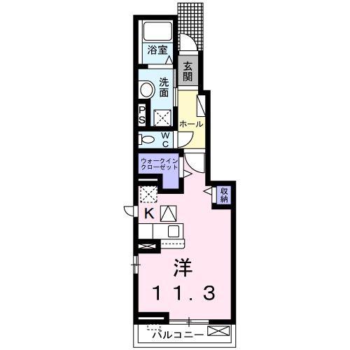 カミゼン(ワンルーム/1階)の間取り写真