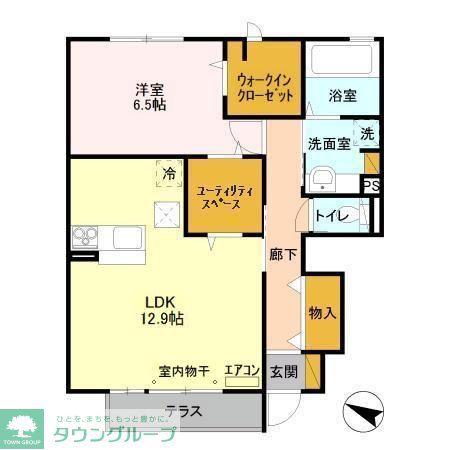 フェリエ(1LDK/1階)の間取り写真