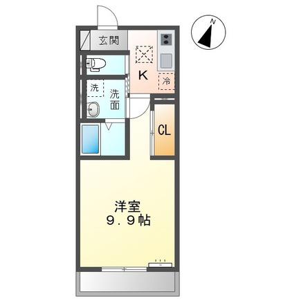 JR内房線 長浦駅(千葉) 徒歩5分 3階建 築1年(1K/2階)の間取り写真