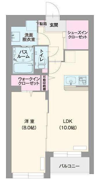クレセール(1LDK/2階)の間取り写真