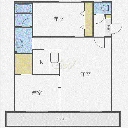 香風館壱番(2LDK/2階)の間取り写真