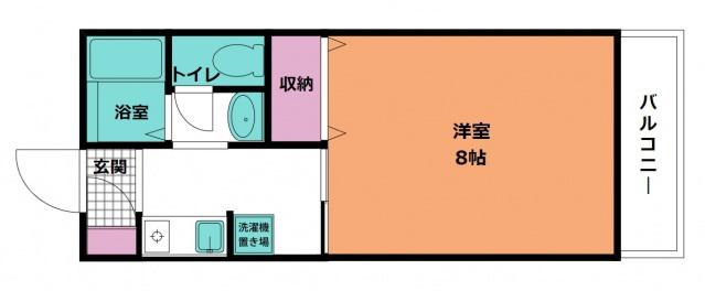 アサンテ光南B棟(1K/1階)の間取り写真