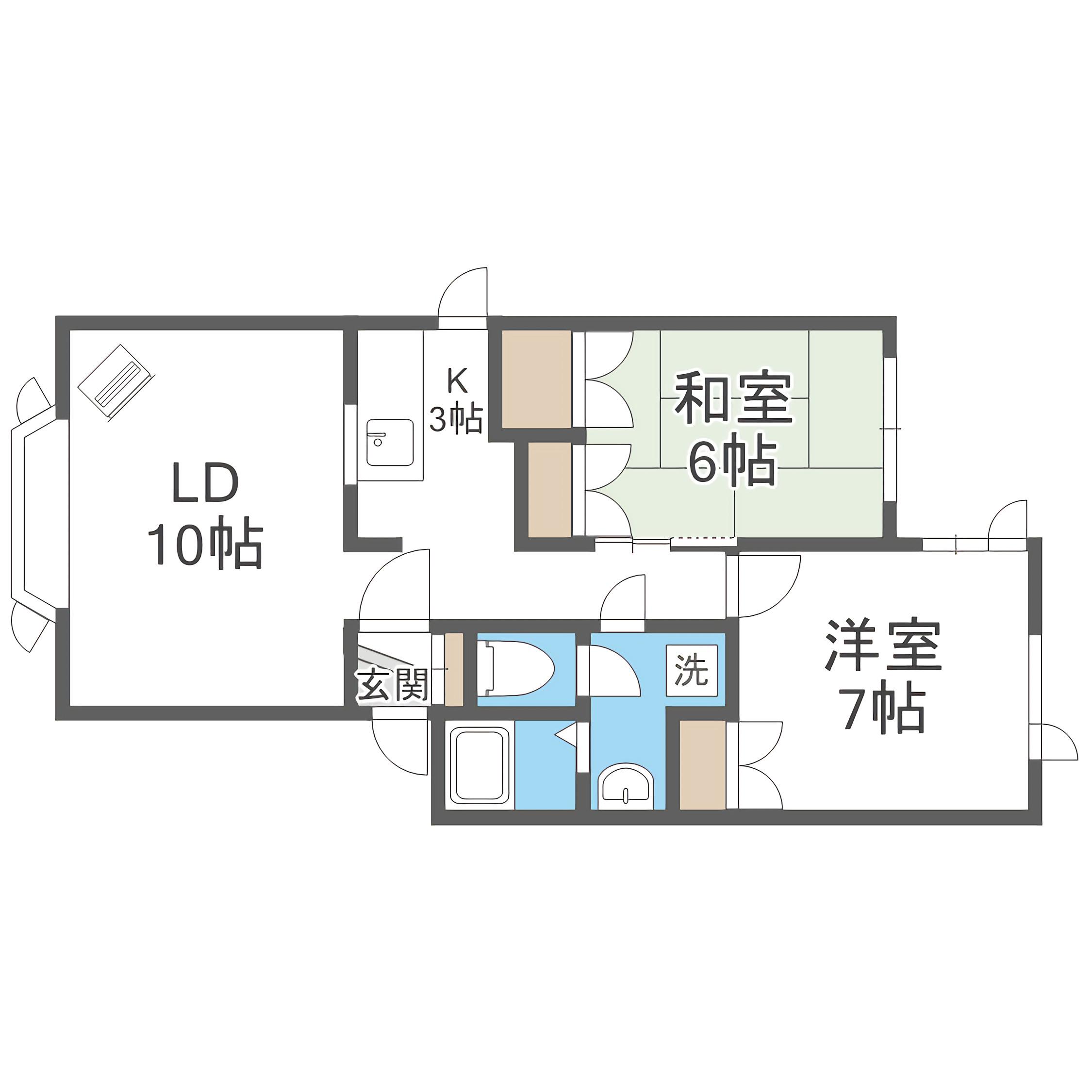 グラシア北郷 III(2LDK/2階)の間取り写真
