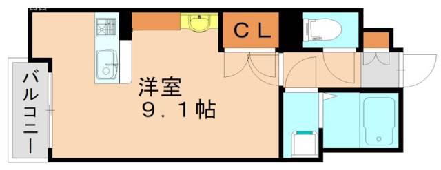ミランダセレストIV(ワンルーム/2階)の間取り写真