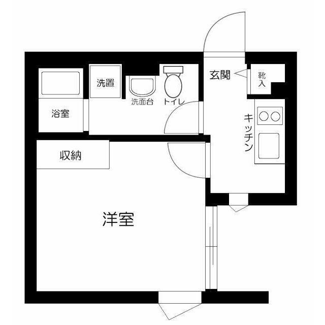 中延HILLZ(1K/2階)の間取り写真