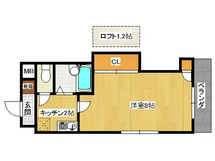 シティマンション戸畑(1K/6階)の間取り写真