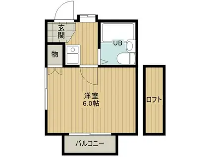 平成ハイツ(1K/2階)の間取り写真