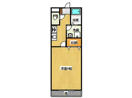 MUコーポ(1K/1階)の間取り写真