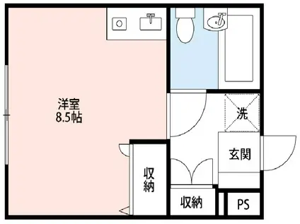 サンライズ宇大前(ワンルーム/3階)の間取り写真
