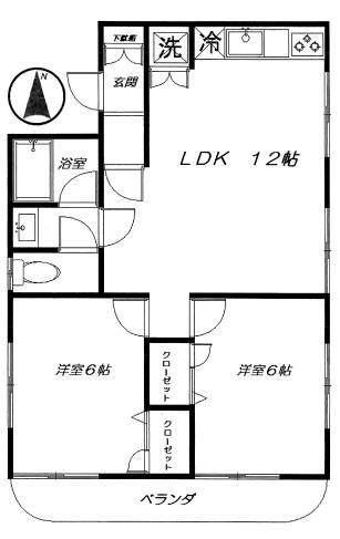 メゾン・ドゥ・ルミエール(2LDK/3階)の間取り写真