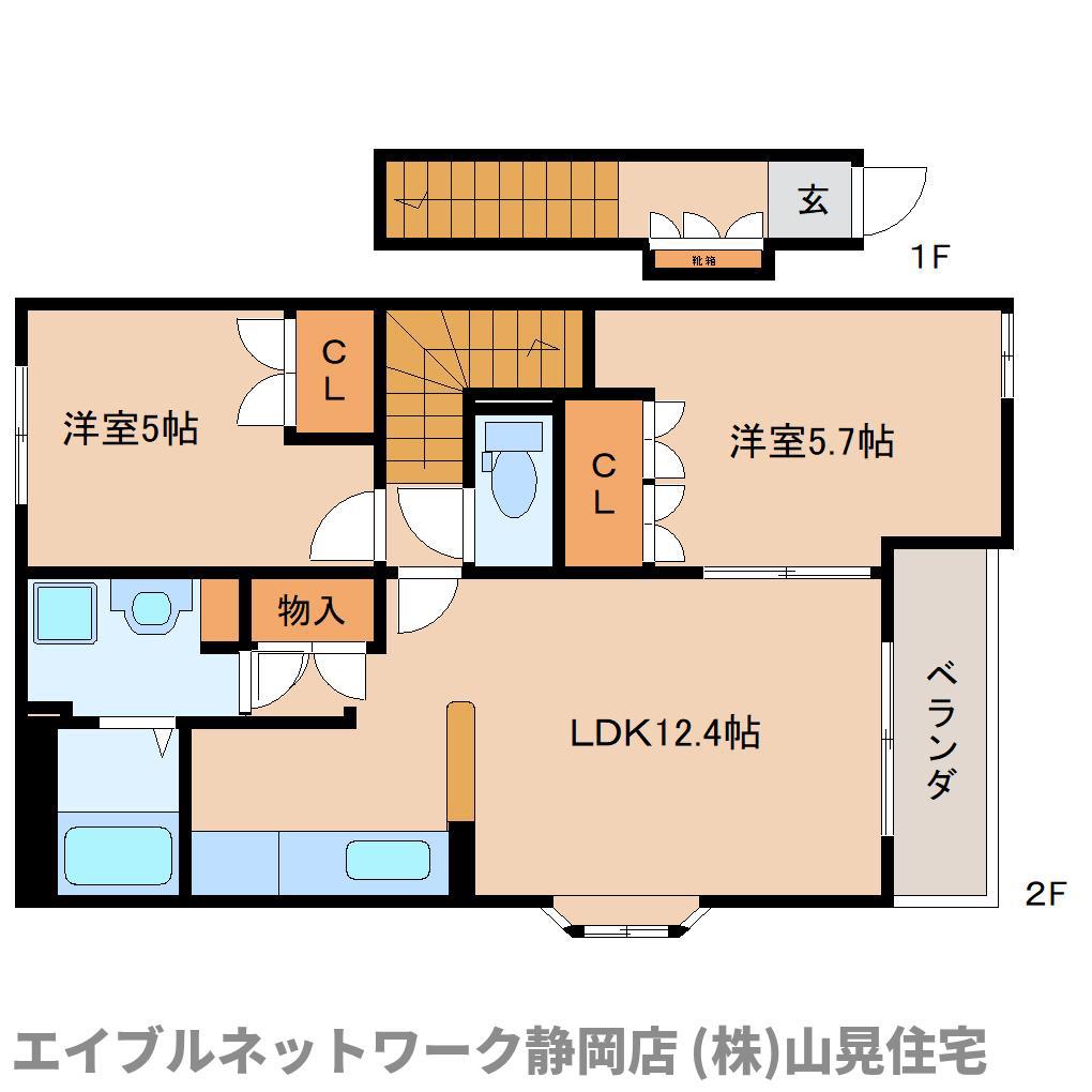 ソレイユM.T(2LDK/2階)の間取り写真