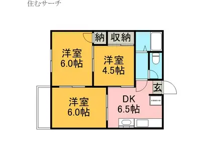 コーポ天水(3DK/2階)の間取り写真