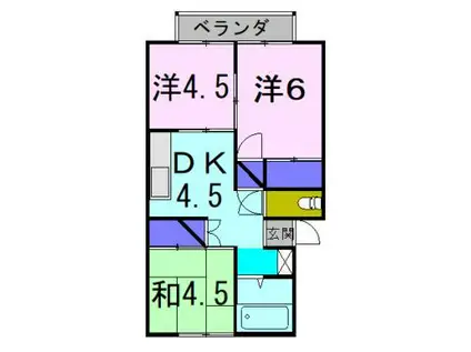 プレジールタルマ(3DK/1階)の間取り写真