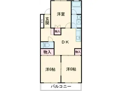 オーシャンコート(3DK/2階)の間取り写真