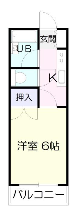 第II清水コーポ(1K/2階)の間取り写真