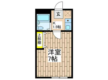 ポートアリス(1K/1階)の間取り写真