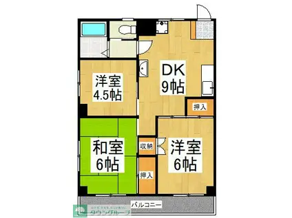 メゾンホソダA(3DK/1階)の間取り写真