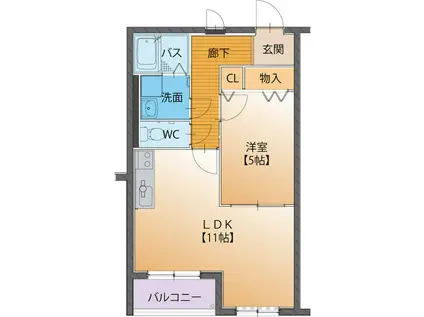 FORTUNA CAROTE(1LDK/3階)の間取り写真