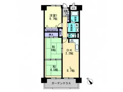 ハウベストマンショングリーンヒル(3LDK/11階)の間取り写真