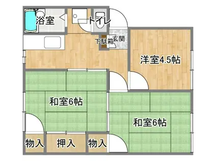 パストラーレ(3K/2階)の間取り写真