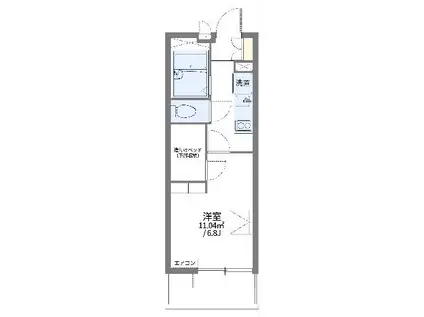 レオパレスLACKY(1K/3階)の間取り写真