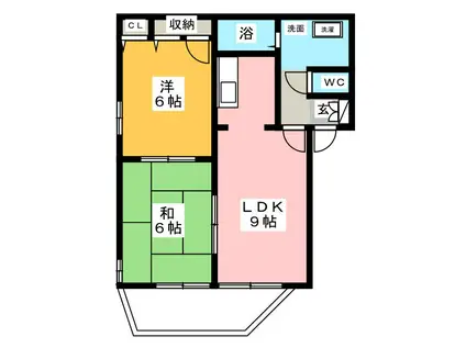 リバティ・ベル(2DK/1階)の間取り写真