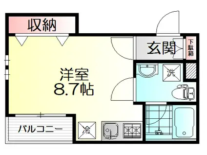CASTLEII(ワンルーム/1階)の間取り写真