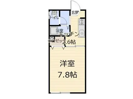 PLAZA桂木(1K/2階)の間取り写真