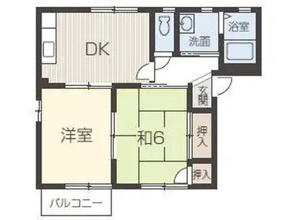 エポックマンション朝来D(2DK/1階)の間取り写真