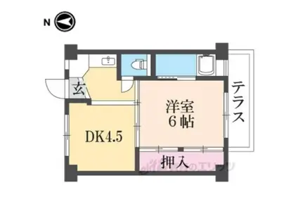 ビレッジハウス鴻池 3号棟(1DK/2階)の間取り写真