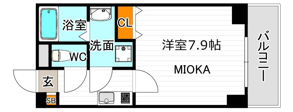 グレース長居(1K/3階)の間取り写真