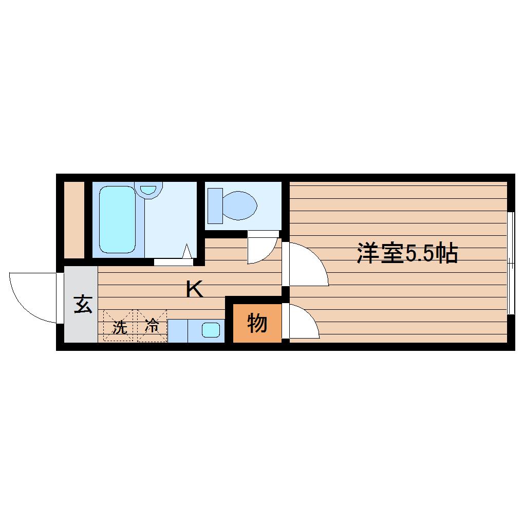 サンパレス宮町(1K/4階)の間取り写真