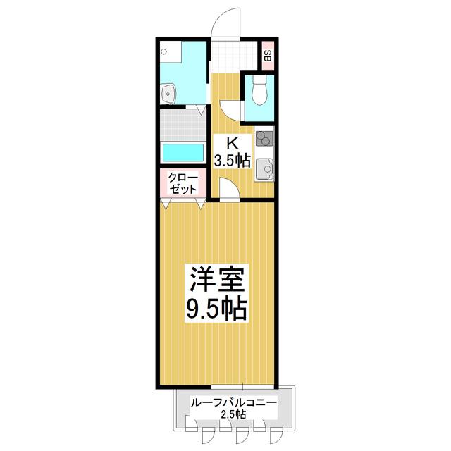 アーツ本庄(1K/2階)の間取り写真