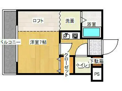 リ・ボーン多聞台(1K/2階)の間取り写真