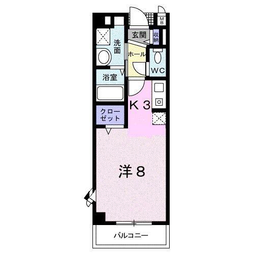 シールド青葉(1K/1階)の間取り写真