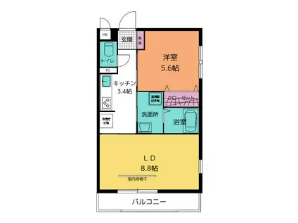 LAVIE長嶺(1LDK/3階)の間取り写真