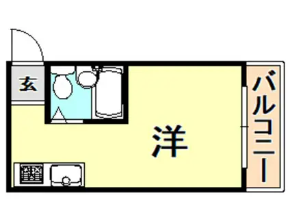 マンションガス灯(ワンルーム/1階)の間取り写真