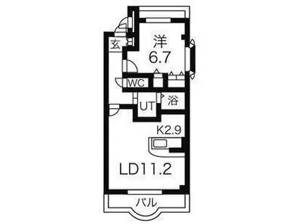 キャトルセゾンII(1LDK/3階)の間取り写真