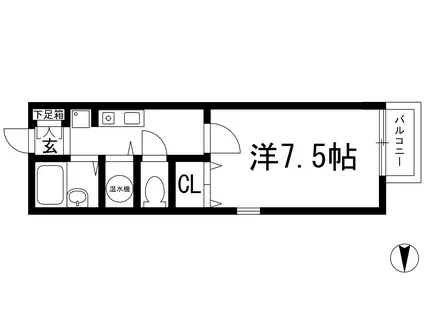 サンクレール逆瀬川(1K/1階)の間取り写真