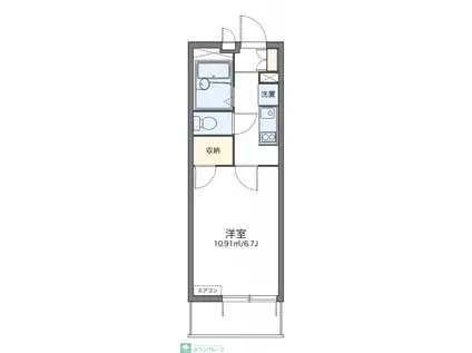 レオパレスベルファム(1K/1階)の間取り写真