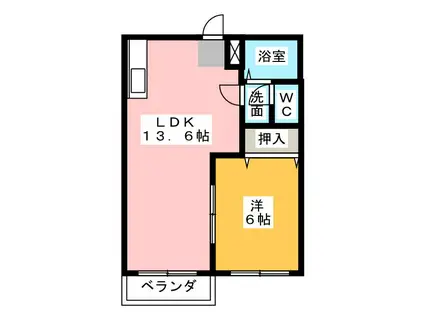 スマイルジョイ(1LDK/2階)の間取り写真
