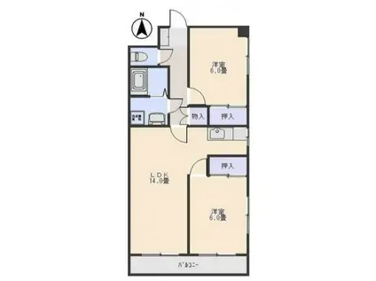 レジデンス荒牧(2LDK/2階)の間取り写真