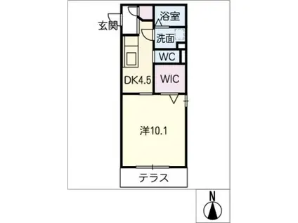 CALM VIEW(1DK/1階)の間取り写真