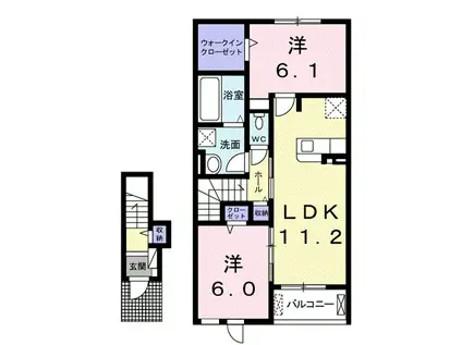 コンフォール(2LDK/2階)の間取り写真