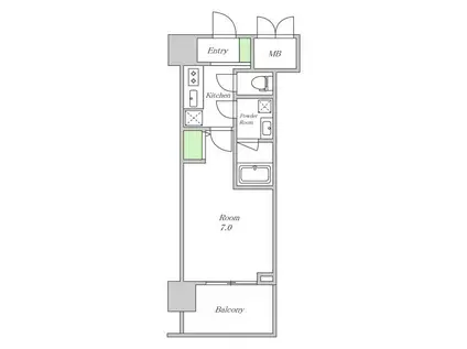 スプランディッドⅡ(1K/2階)の間取り写真