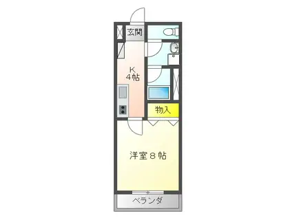 エジールみついけ(1K/1階)の間取り写真