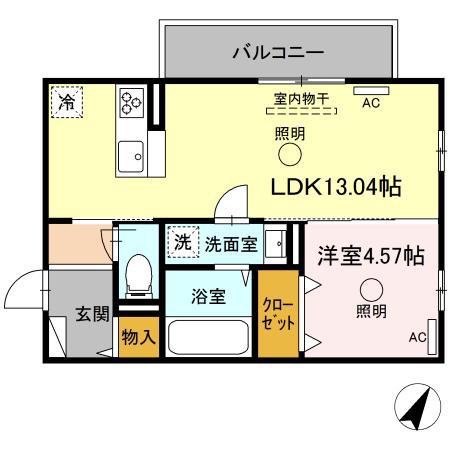 サン ベルナール(1LDK/3階)の間取り写真